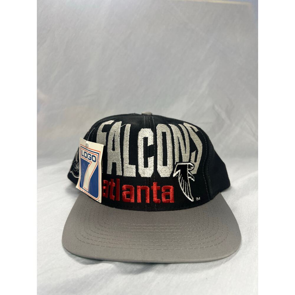 Atlanta Falcons Logo 7 Snapback Hat | Black & Gray Vintage NFL Cap